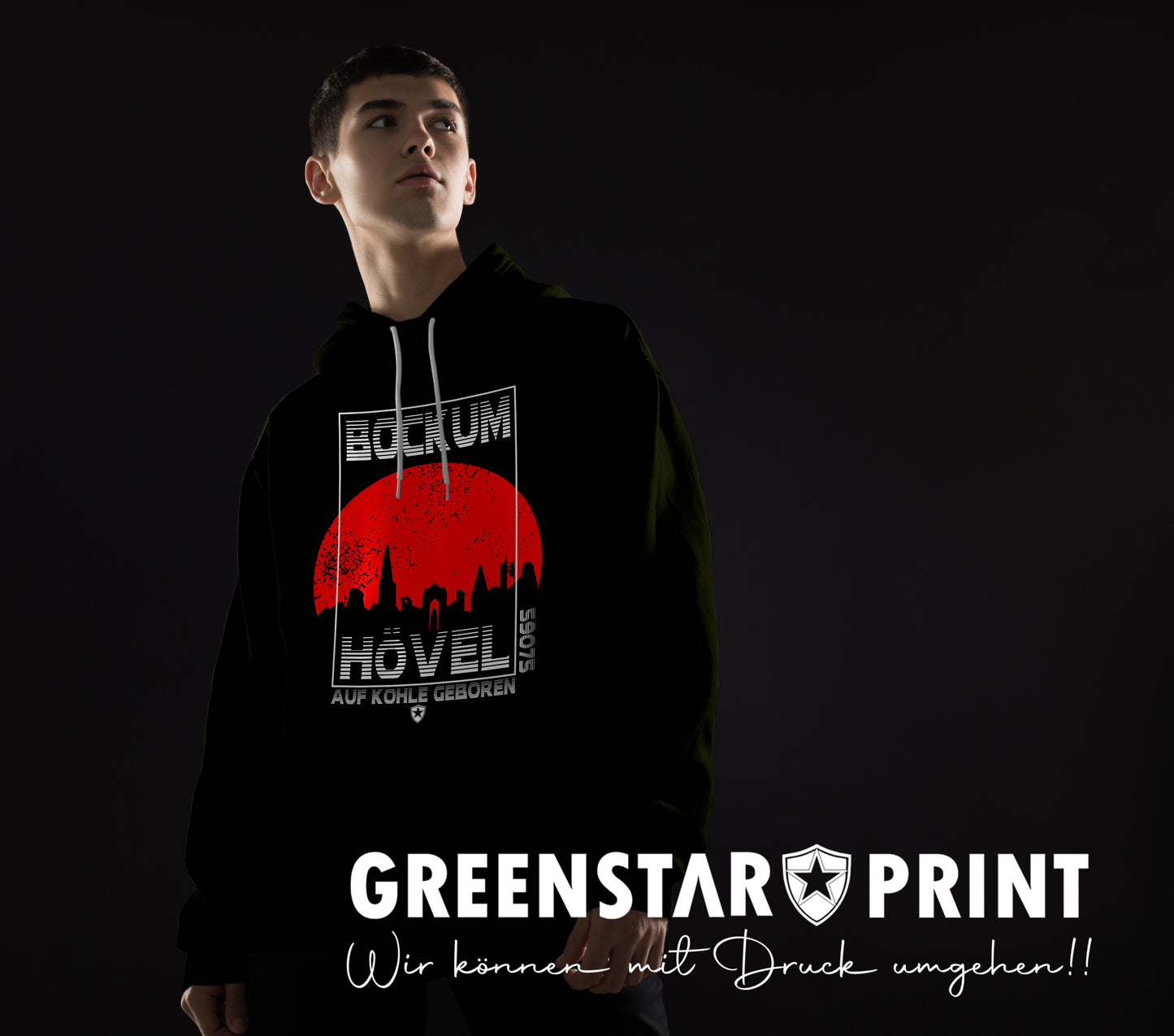 Hoodie / Kapuzenpullover Bockum-Hövel - Red Sunset Skyline