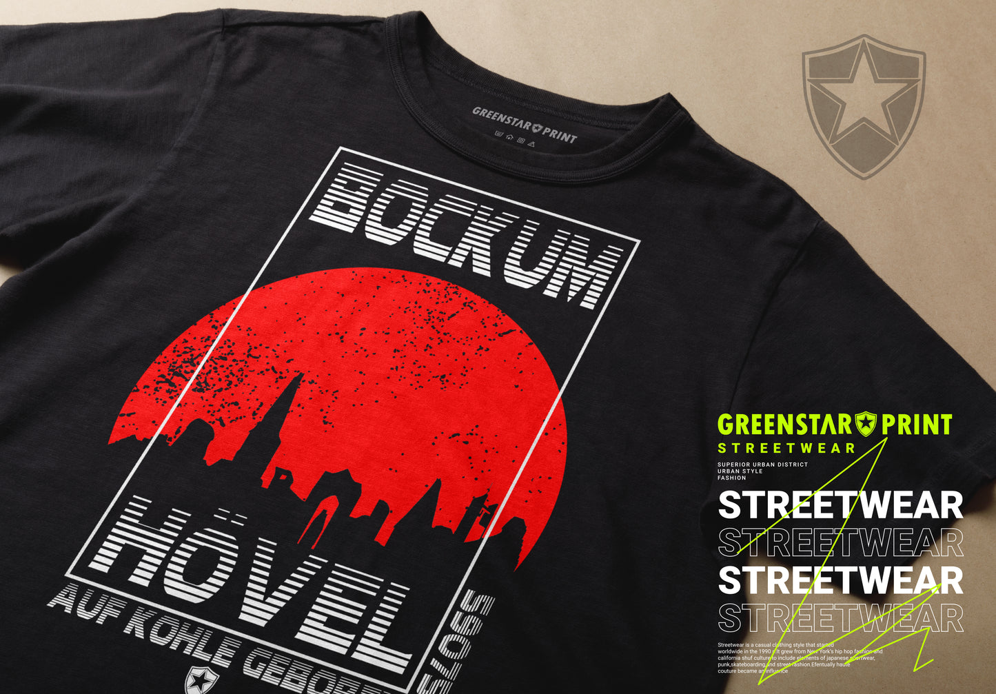 T-Shirt Bockum-Hövel - Red Sunset Skyline
