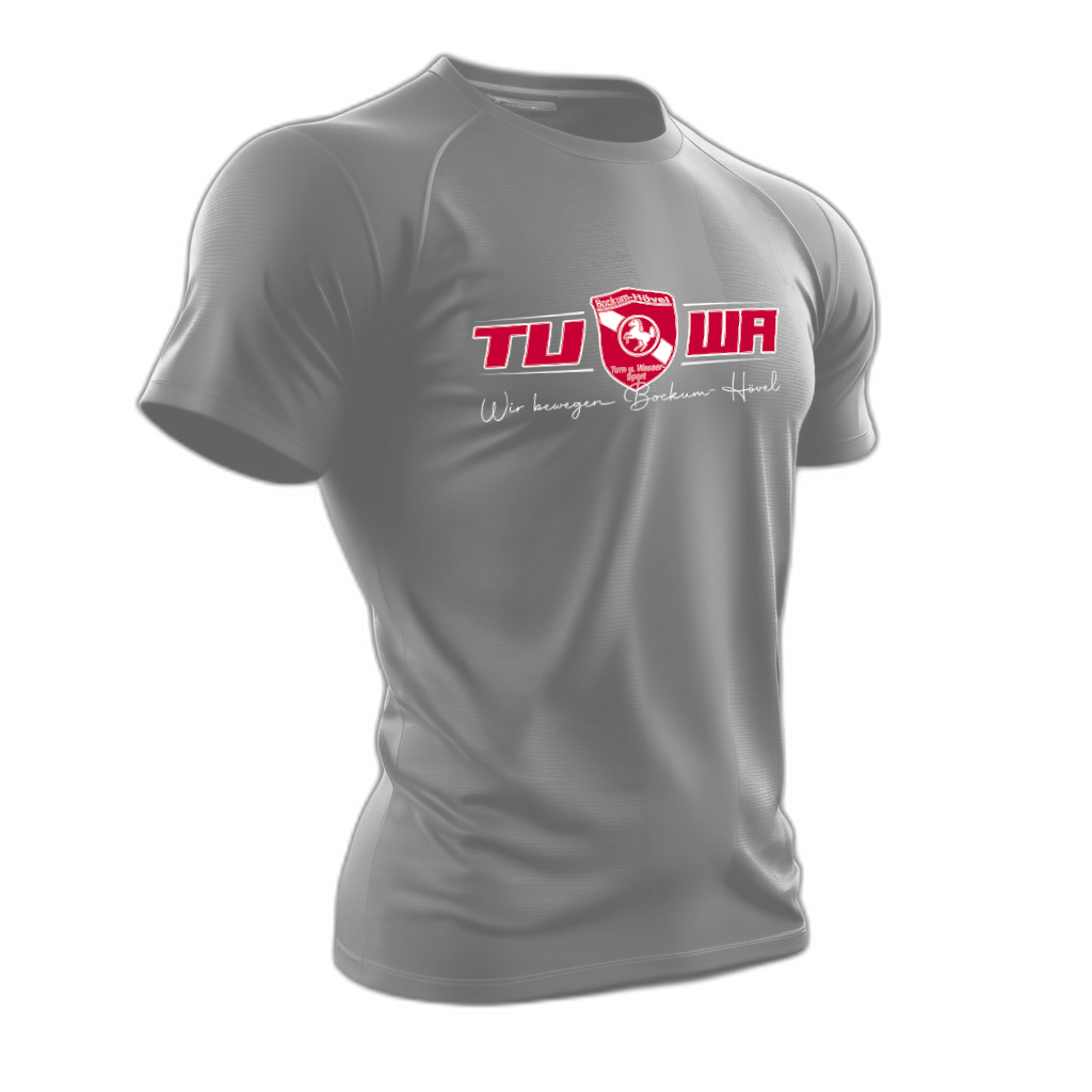 TuWa Sport-Shirt Polyester hellgrau mit großem Logo