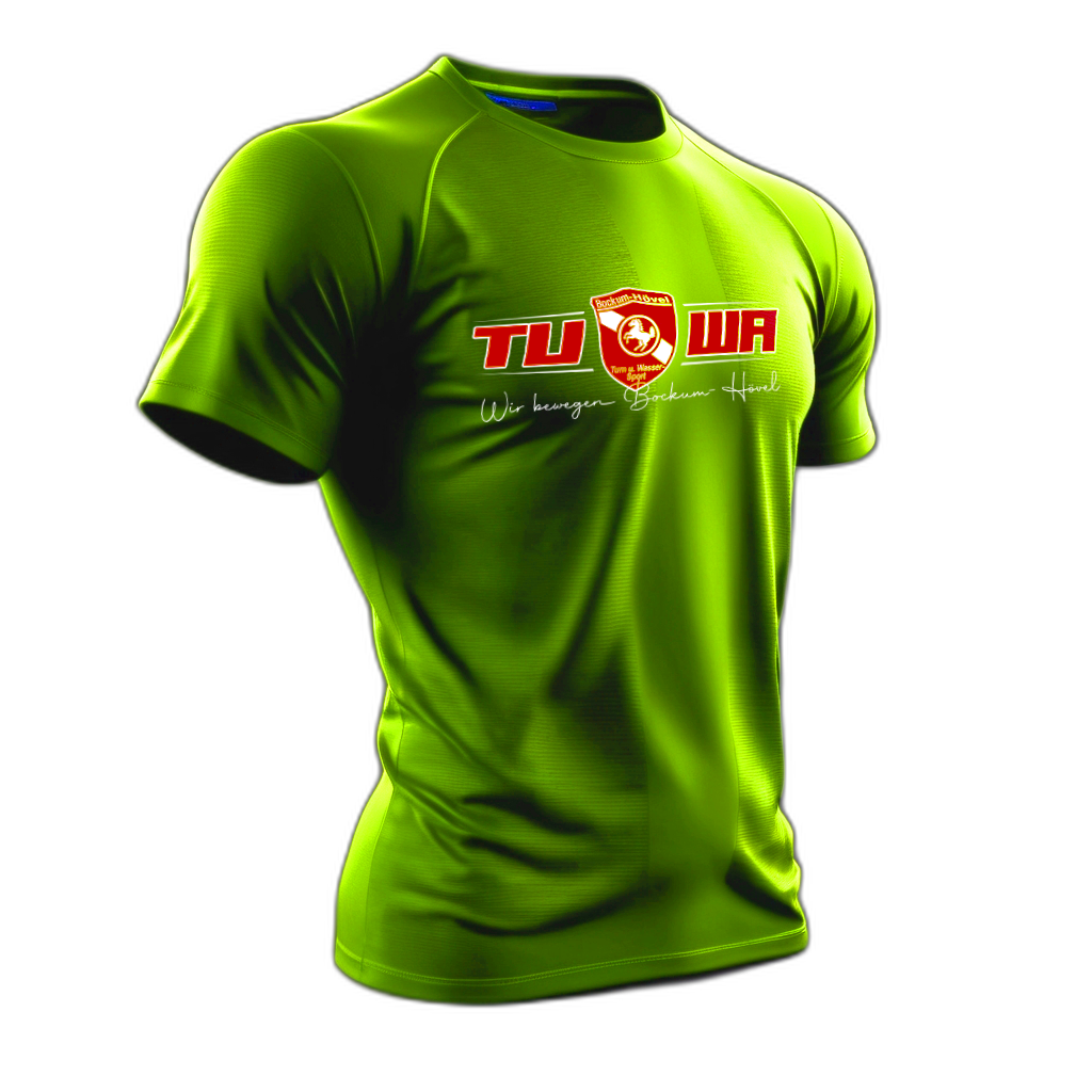 TuWa Sport-Shirt Polyester neongrün mit großem Logo