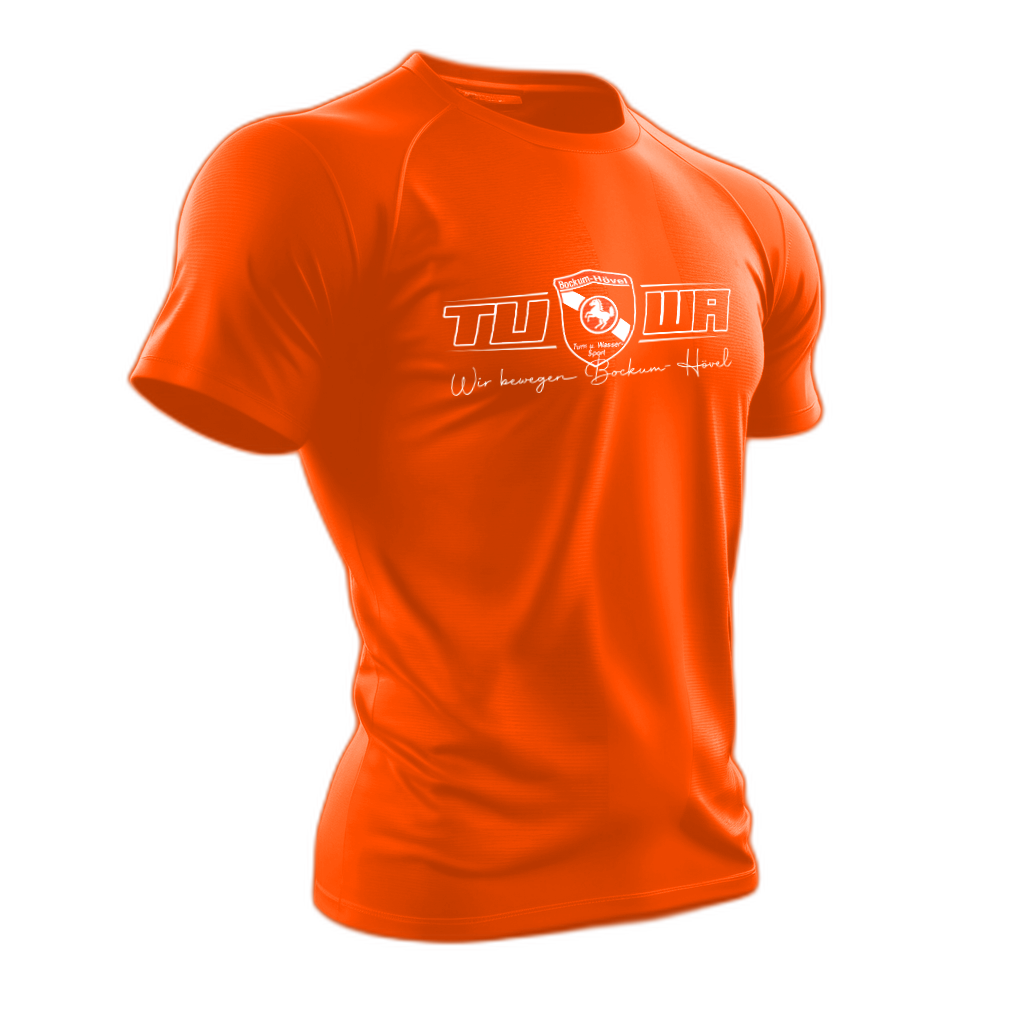 TuWa Sport-Shirt Polyester Neon Orange mit großem Logo
